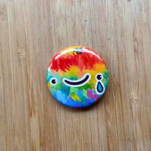 Humera Alvi - Pakistan Shop Crying Happy Face Badge - 1.75 Inch