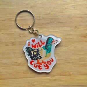 Humera Alvi - Pakistan Shop I will cut you pigeon keychain