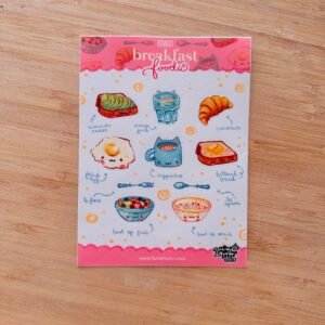 Humera Alvi - Pakistan Shop Kawai Breakfast Foods Sticker Sheet A6