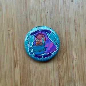 Humera Alvi - Pakistan Shop Weep Gently Drink Chai Badge - 1.75 Inch